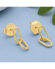 Paperclip Chain Earrings 18K Gold Plated Sterling Silver - Modern Jewelry