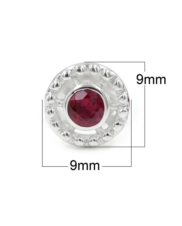 925 Sterling Silver Ruby Stud Earrings – Handmade Minimalist Design