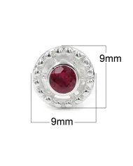 925 Sterling Silver Ruby Stud Earrings – Handmade Minimalist Design