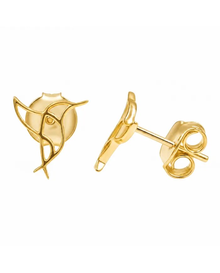 18K Gold Plated Hummingbird Stud Earrings - 925 Silver Mini Jewelry