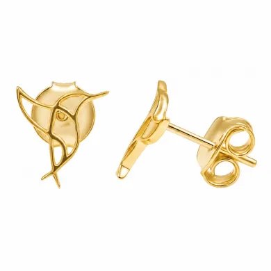 18K Gold Plated Hummingbird Stud Earrings - 925 Silver Mini Jewelry
