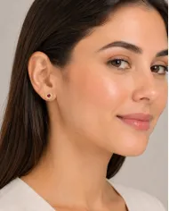 Ruby Stud Earrings – 18K Gold Plated 925 Sterling Silver Handmade Gift