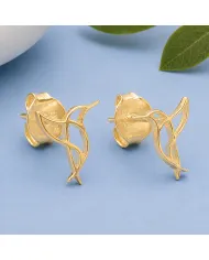 18K Gold Plated Hummingbird Stud Earrings - 925 Silver Mini Jewelry