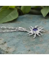 Tanzanite Sun Pendant Necklace | 925 Sterling Silver Unique Jewelry