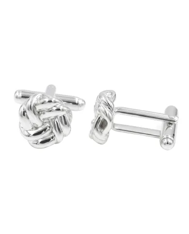 Men’s Knot Cufflinks in 925 Sterling Silver & Brass Formal Luxury Gift