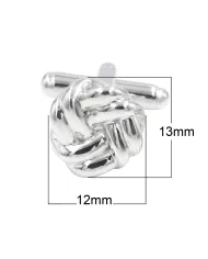 Men’s Knot Cufflinks in 925 Sterling Silver & Brass Formal Luxury Gift