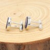 Lapis Lazuli Cufflinks, Sterling Silver Cufflinks, Groomsmen Cufflinks, Cufflinks for Men, Silver Tuxedo Studs, Wedding Cufflink