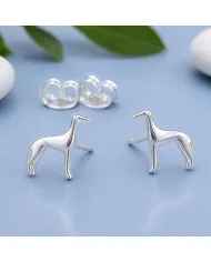 925 Sterling Silver Greyhound Stud Earrings: Handmade Dog Jewelry