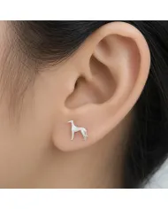 925 Sterling Silver Greyhound Stud Earrings: Handmade Dog Jewelry