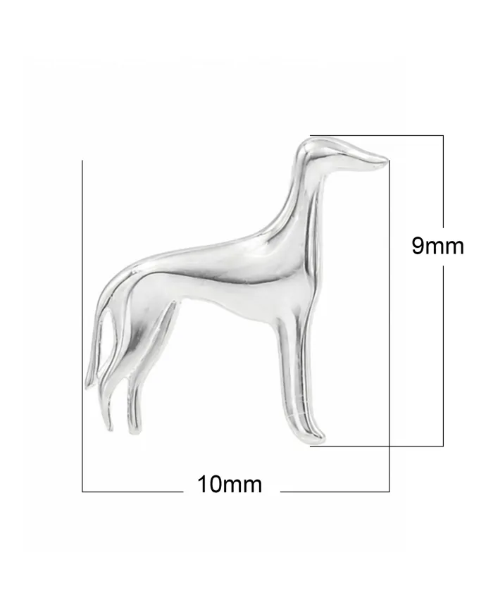 925 Sterling Silver Greyhound Stud Earrings: Handmade Dog Jewelry
