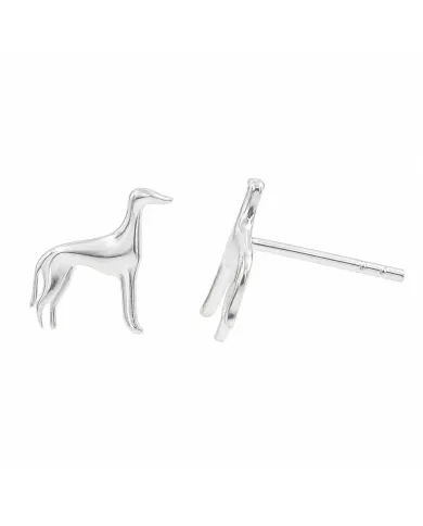 925 Sterling Silver Greyhound Stud Earrings: Handmade Dog Jewelry