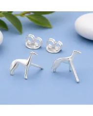 925 Sterling Silver Greyhound Stud Earrings: Handmade Dog Jewelry