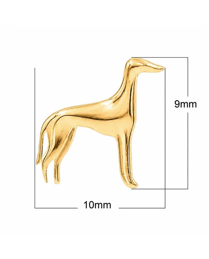 18K Gold Plated Greyhound Stud Earrings in 925 Sterling Silver