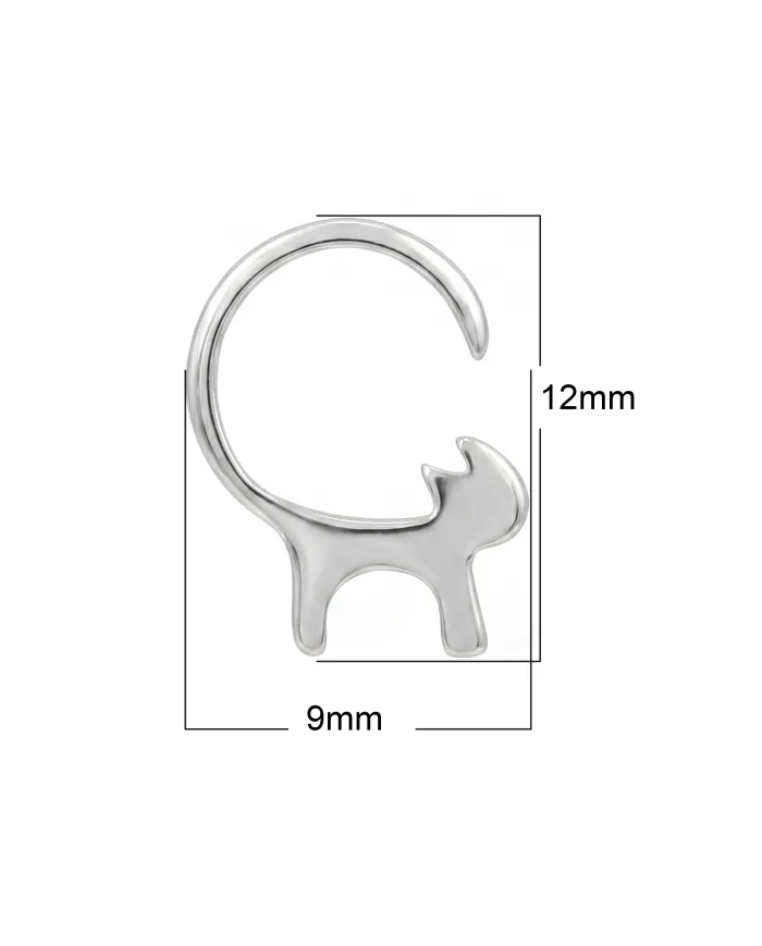 Cat Stud Earrings 925 Sterling Silver Handmade Minimalist Jewelry