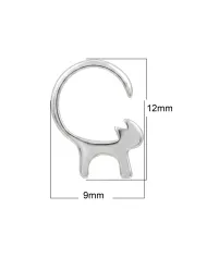 Cat Stud Earrings 925 Sterling Silver Handmade Minimalist Jewelry