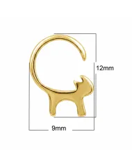 18K Gold Plated Cat Stud Earrings 925 Sterling Silver Minimalist Jewelry