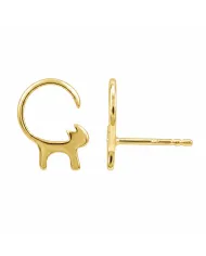 Cat Stud Earrings 925 Sterling Silver Handmade Minimalist Jewelry
