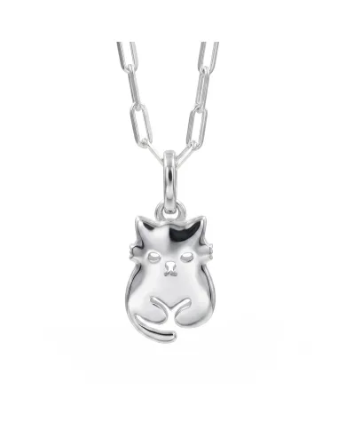925 Sterling Silver Cute Cat Charm Pendant Necklace Handmade Jewelry
