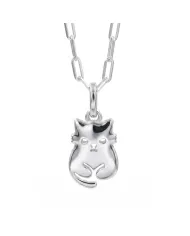 18K Gold Plated Cute Cat Charm Pendant Necklace  in 925 Sterling Silver