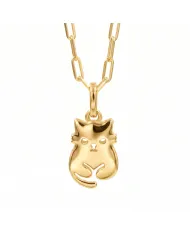 18K Gold Plated Cute Cat Charm Pendant Necklace  in 925 Sterling Silver