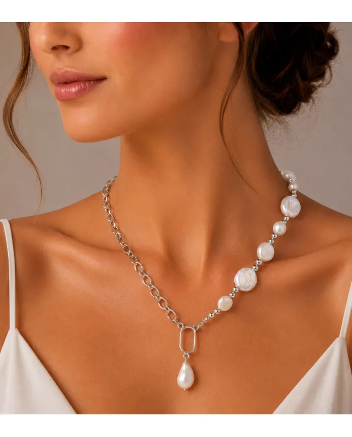 925 Sterling Silver Freshwater Pearl Necklace Dainty Jewelry for Her