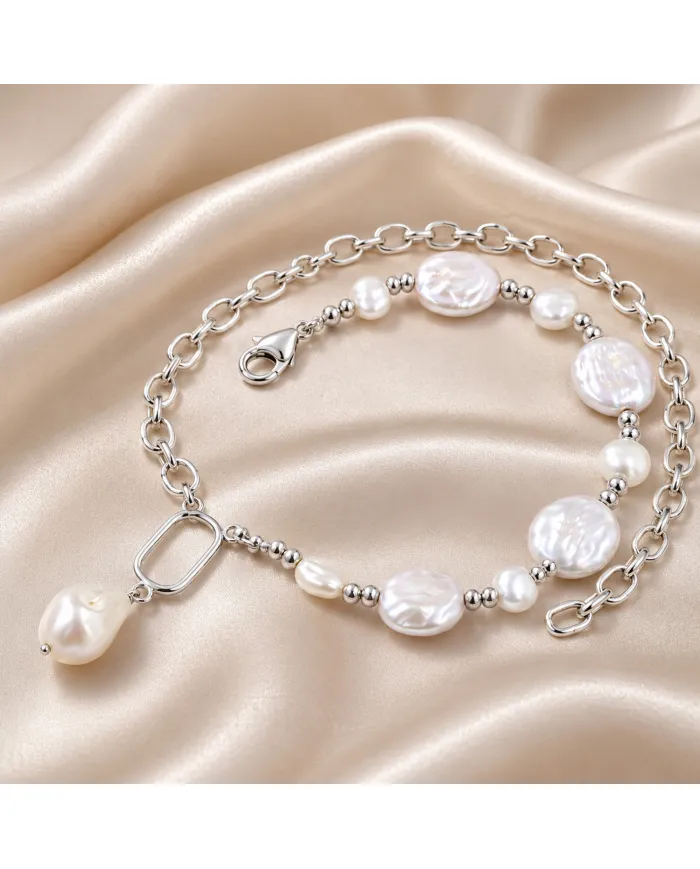 925 Sterling Silver Freshwater Pearl Necklace Dainty Jewelry for Her