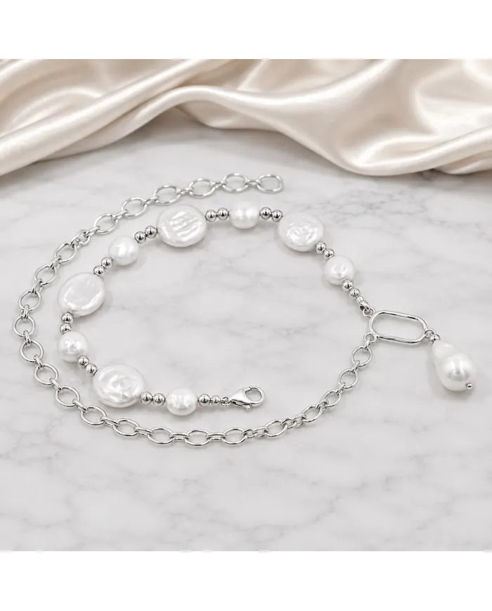 925 Sterling Silver Freshwater Pearl Necklace Dainty Jewelry for Her