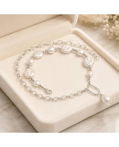 925 Sterling Silver Freshwater Pearl Necklace Dainty Jewelry for Her
