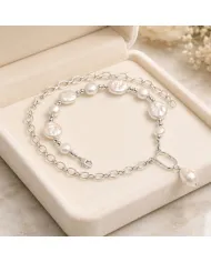 925 Sterling Silver Freshwater Pearl Necklace Dainty Jewelry for Her