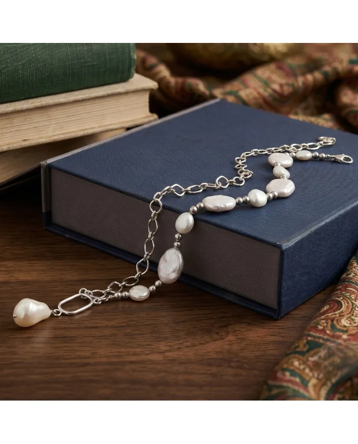 925 Sterling Silver Freshwater Pearl Necklace Dainty Jewelry for Her