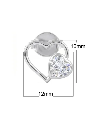 Swarovski Crystal Heart Stud Earrings 925 Sterling Silver Tiny Jewelry