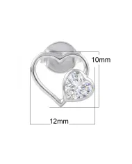 Swarovski Crystal Heart Stud Earrings 925 Sterling Silver Tiny Jewelry