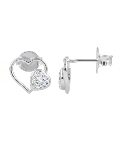 Swarovski Crystal Heart Stud Earrings 925 Sterling Silver Tiny Jewelry