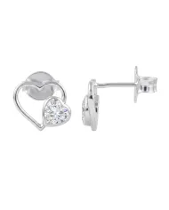 Swarovski Crystal Heart Stud Earrings 925 Sterling Silver Tiny Jewelry