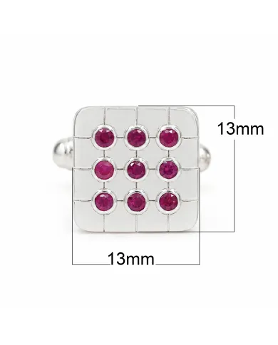 Pink Quartz Men's Cufflinks - 925 Sterling Silver & Brass Gift for Him