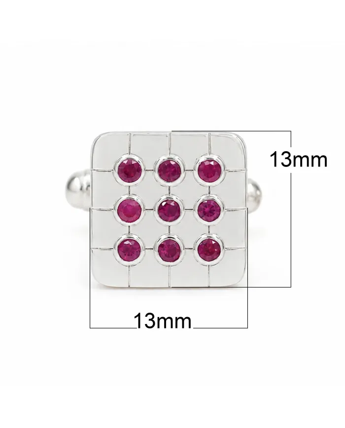 Pink Quartz Men's Cufflinks - 925 Sterling Silver & Brass Gift for Him