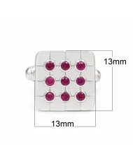 Pink Quartz Men's Cufflinks - 925 Sterling Silver & Brass Gift for Him