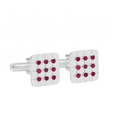 Pink Quartz Men's Cufflinks - 925 Sterling Silver & Brass Gift for Him