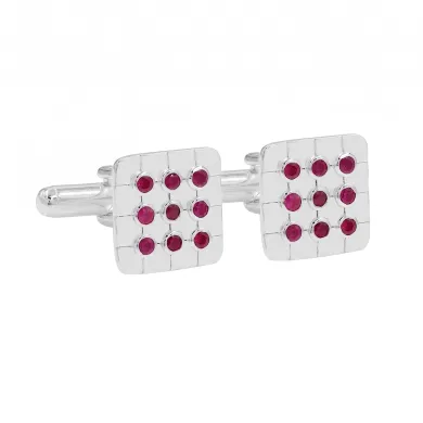 Pink Quartz Men's Cufflinks - 925 Sterling Silver & Brass Gift for Him