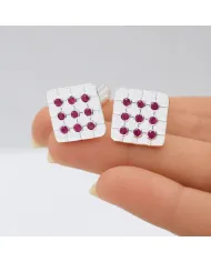 Pink Quartz Men's Cufflinks - 925 Sterling Silver & Brass Gift for Him