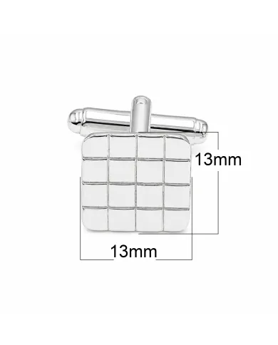 Square Cufflinks 925 Sterling Silver & Brass Elegant Gift for Men