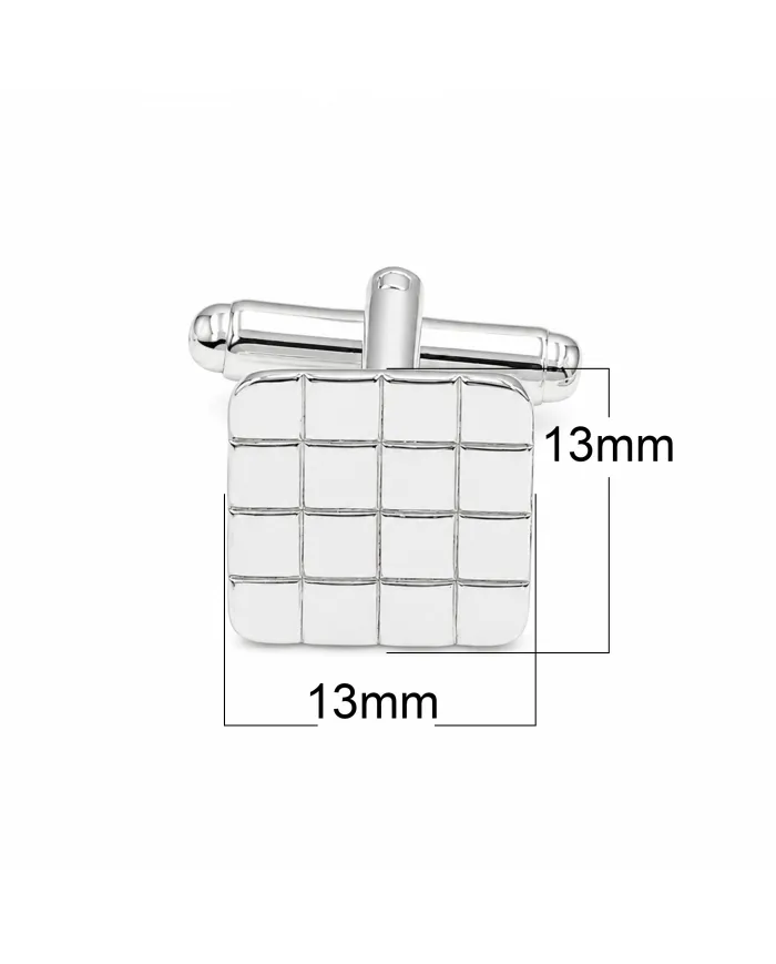 Square Cufflinks 925 Sterling Silver & Brass Elegant Gift for Men