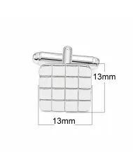 Square Cufflinks 925 Sterling Silver & Brass Elegant Gift for Men