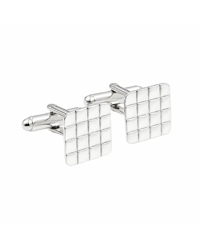 Square Cufflinks 925 Sterling Silver & Brass Elegant Gift for Men