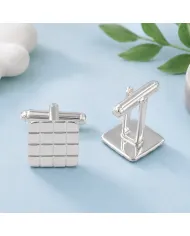 Square Cufflinks 925 Sterling Silver & Brass Elegant Gift for Men