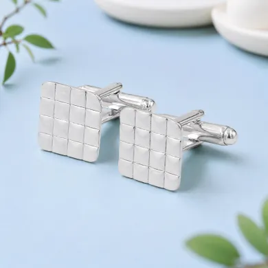 Square Cufflinks 925 Sterling Silver & Brass Elegant Gift for Men