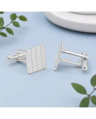 Square Cufflinks 925 Sterling Silver & Brass Elegant Gift for Men