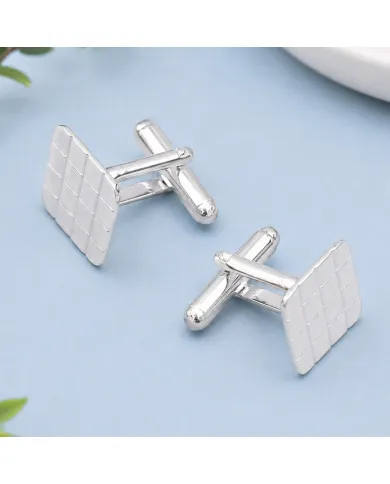 Square Cufflinks 925 Sterling Silver & Brass Elegant Gift for Men