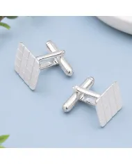 Square Cufflinks 925 Sterling Silver & Brass Elegant Gift for Men