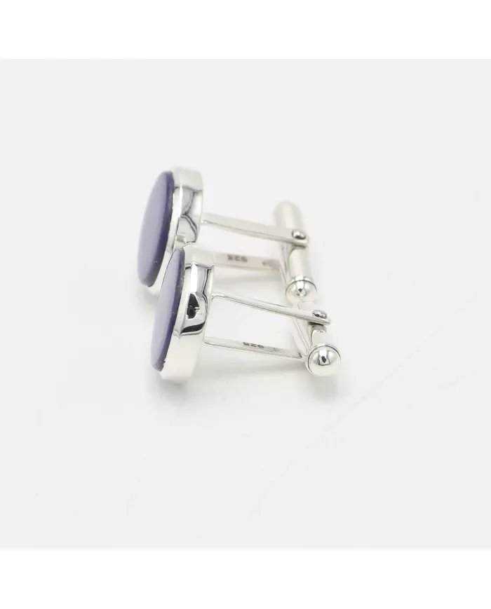 Lapis Lazuli Cufflinks - 925 Sterling Silver Handmade Men's Accessories